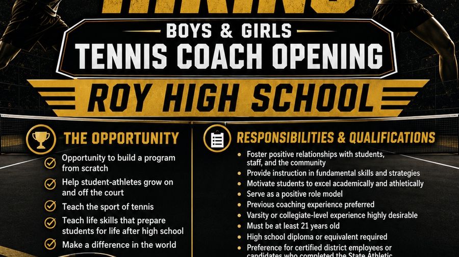 Now Hiring - Roy High Tennis Coach